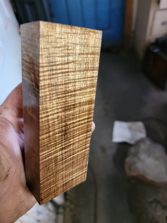 Super nice curly tasmanian blackwood.1.25×2.25×6 stabilized