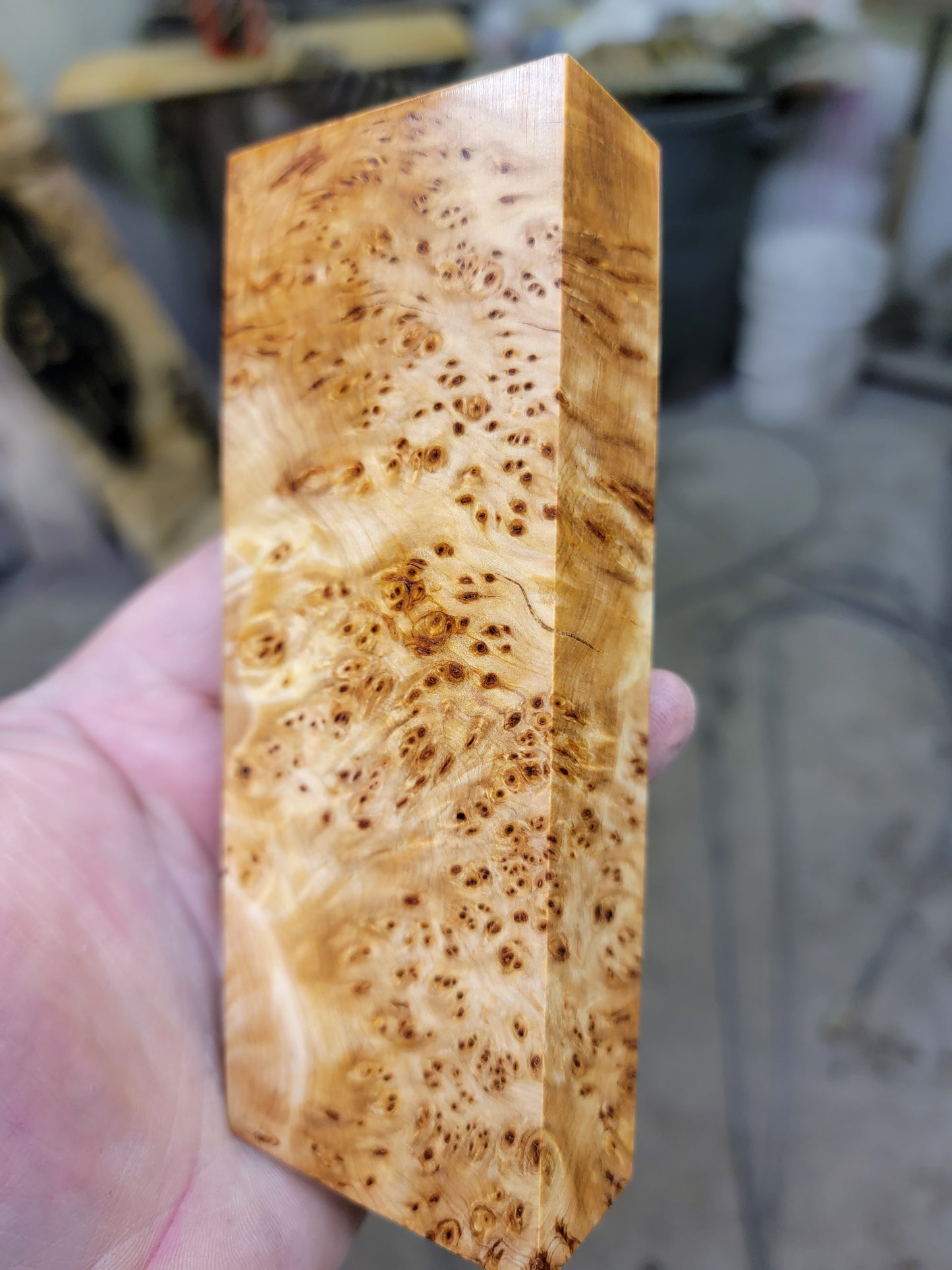 Stabilized yellow cedar burl